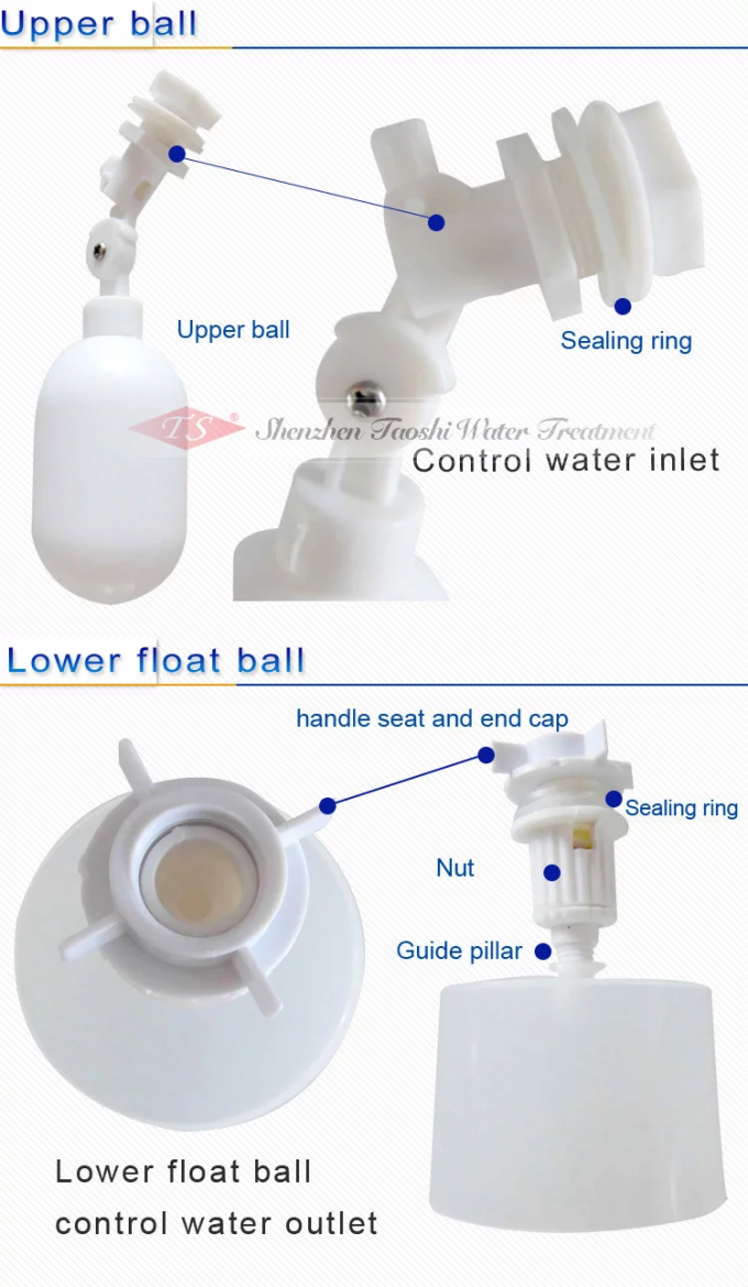 résistance à la corrosion de robinet à tournant sphérique de flotteur de filtre de pot de l'eau minérale du poids 30g